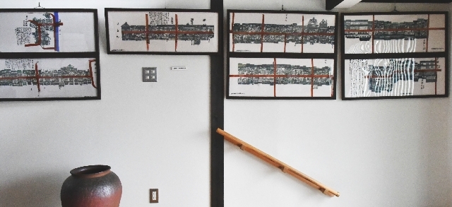 昭和初期の出雲街道「津山城東むかし町」の絵を展示しました